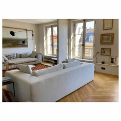 Panac Edition Canapé 4 places Bellechasse en velours brut - 275 cm | Bleu marine Best