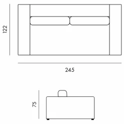 Sale Panac Edition Canapé 3 places Bellechasse en coton et lin - 245 cm | Perle