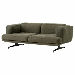 & Tradition Canapé 2 places Inland AV22, piétement noir | Vert kaki Hot