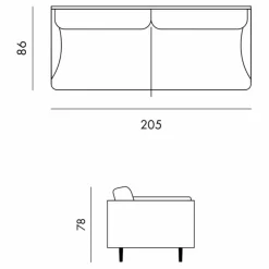 Panac Edition Canapé 3 places Isly en bouclette - 205 cm |