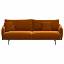 Best Panac Edition Canapé 3 places Isly en velours gratté - 205 cm | Cognac