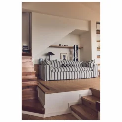 Hot HKliving Canapé à rayures 3 places Nomad | Craie