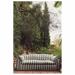 HKliving Canapé à rayures 2 places Nomad | Craie New