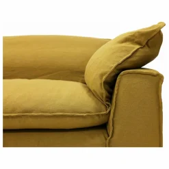 HKliving Canapé en lin 3 places Nomad | Ocre