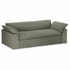 Discount HKliving Canapé en lin 3 places Nomad | Vert kaki