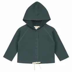 Best Gray Label Cardigan Capuche Coton Bio | Bleu gris