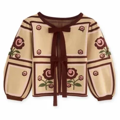 Online Fliink Cardigan Charlotte Fleurs Coton Bio | Ecru