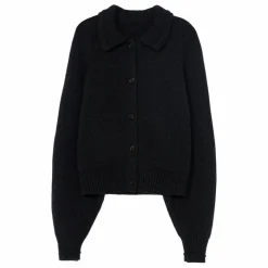 Cordera Cardigan Col Chemise Laine Mérinos Extra Fine | Gris anthracite Sale