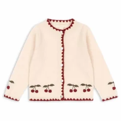 Clearance Konges Sløjd Cardigan Collette Cerises Laine | Ecru