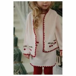 Clearance Konges Sløjd Cardigan Collette Cerises Laine | Ecru