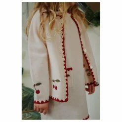 Clearance Konges Sløjd Cardigan Collette Cerises Laine | Ecru