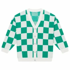 Maison Mangostan Cardigan Damier | Vert New