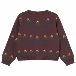 Clearance Tinycottons Cardigan Fleurs Laine | Marron
