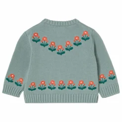 Sale Tinycottons Cardigan Fleurs Laine Bébé | Sauge