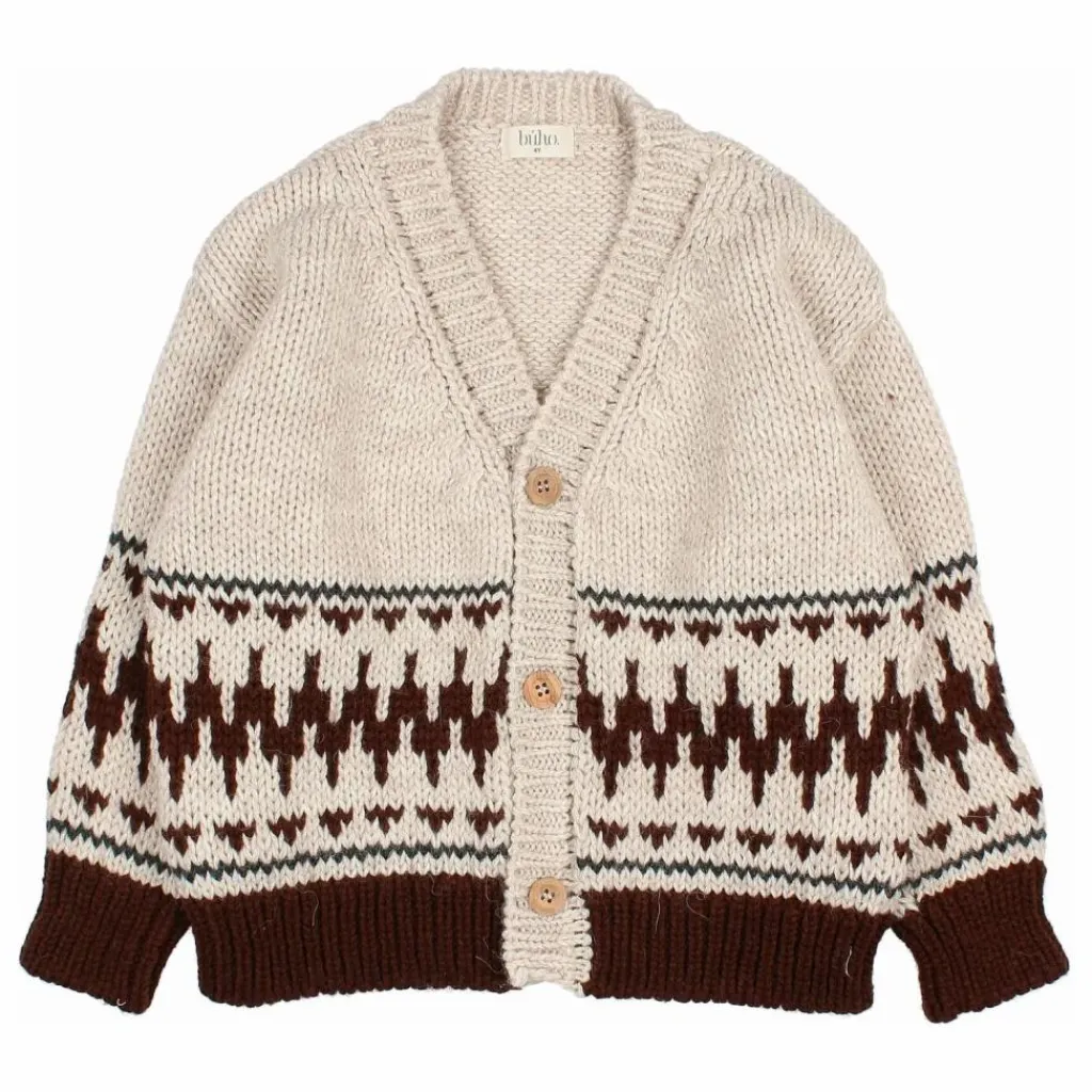 Discount Búho Cardigan Folk Laine Alpaga | Ecru