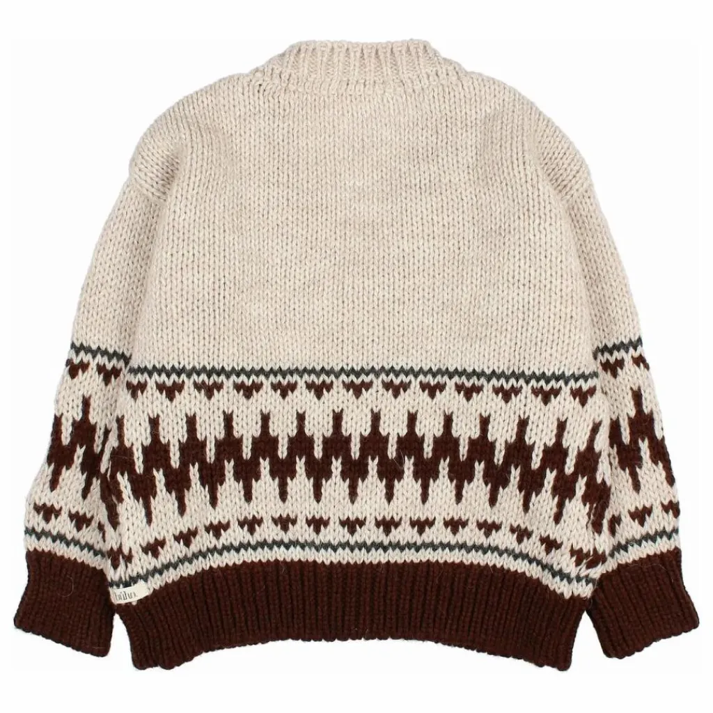Discount Búho Cardigan Folk Laine Alpaga | Ecru