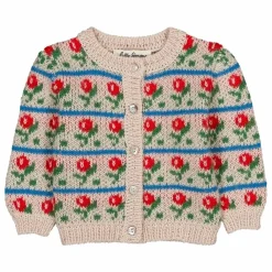 Hello Simone Cardigan Jeannette Fleuri Laine Alpaga et Mérinos | Beige Online