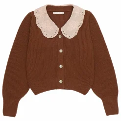 the new society Cardigan New Venera Matières Recyclées | Marron Discount