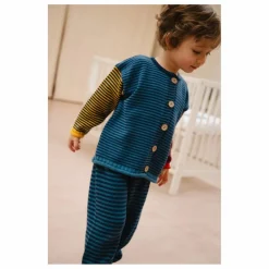 Bayiri Cardigan Snail Coton Bio | Bleu Online