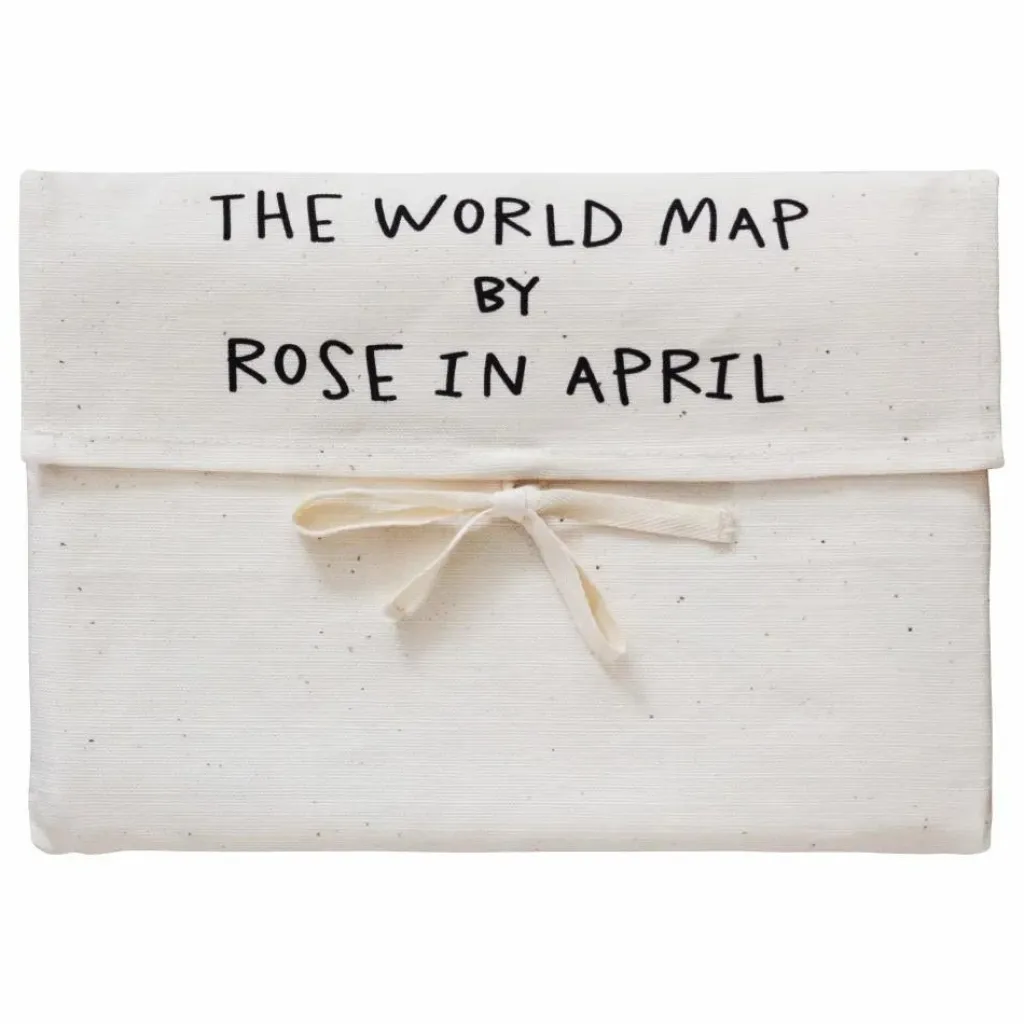 Rose in April Carte du monde version anglaise Blanc