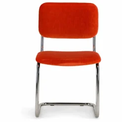 The Socialite Family Chaise Classica en velours de mohair | Rouge vermillon Online