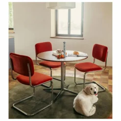 The Socialite Family Chaise Classica en velours de mohair | Rouge vermillon Online