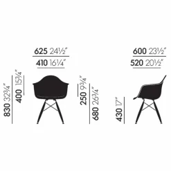 Vitra Chaises, Tabourets, Bancs|Chaise DAW - piétement érable - Charles & Ray Eames |