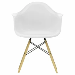 Vitra Chaise DAW - piétement érable - Charles & Ray Eames | Blanc