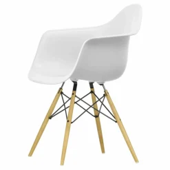 Vitra Chaise DAW - piétement érable - Charles & Ray Eames | Blanc