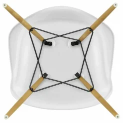 Vitra Chaise DAW - piétement érable - Charles & Ray Eames | Blanc