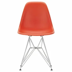 Vitra Chaise DSR Plastic - piètement Chromé - Charles & Ray Eames | Rouge coquelicot Outlet