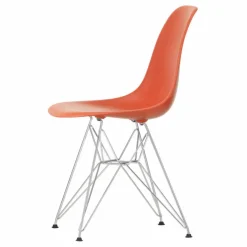 Vitra Chaise DSR Plastic - piètement Chromé - Charles & Ray Eames | Rouge coquelicot Outlet