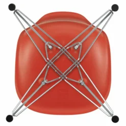 Vitra Chaise DSR Plastic - piètement Chromé - Charles & Ray Eames | Rouge coquelicot Outlet