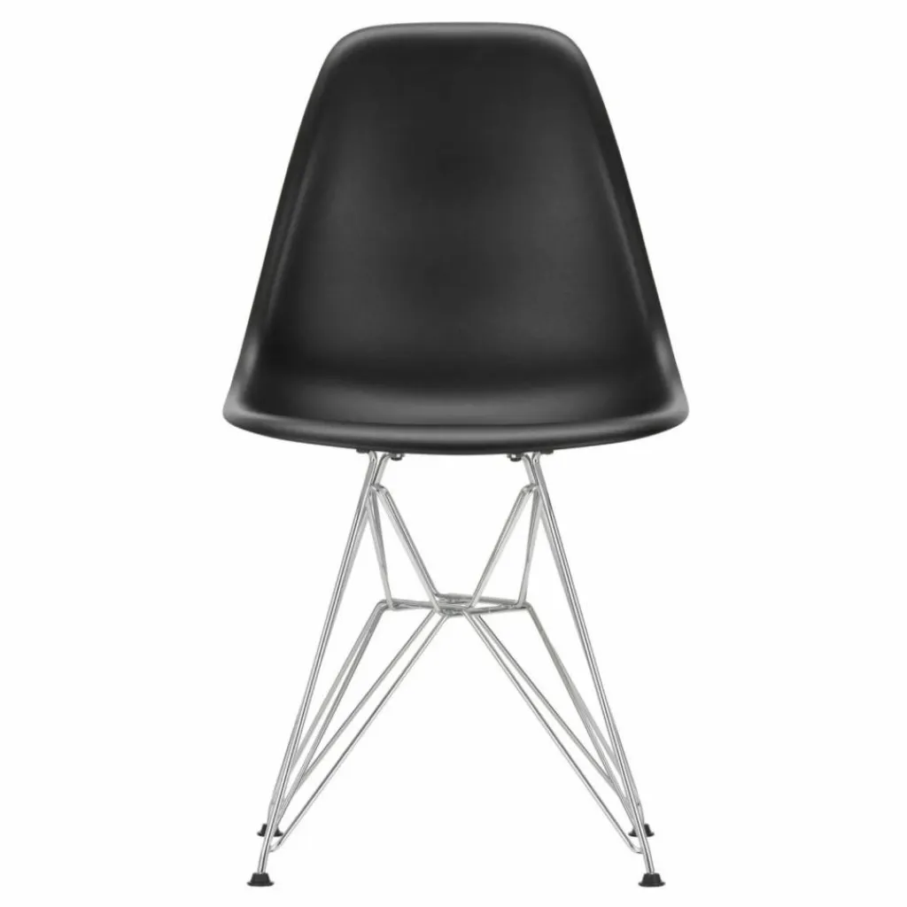 Discount Vitra Chaise DSR Plastic - piètement Chromé - Charles & Ray Eames | Noir