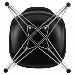 Discount Vitra Chaise DSR Plastic - piètement Chromé - Charles & Ray Eames | Noir