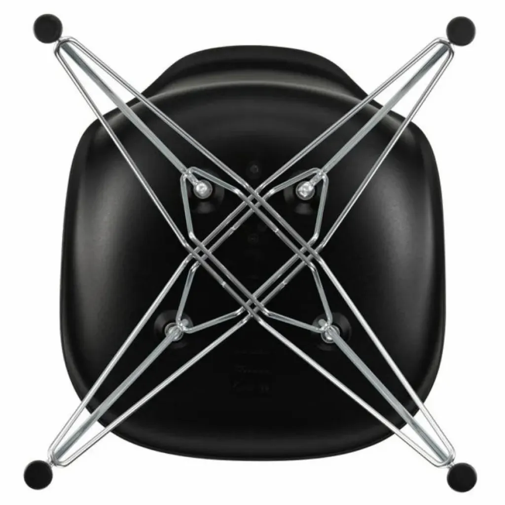 Discount Vitra Chaise DSR Plastic - piètement Chromé - Charles & Ray Eames | Noir