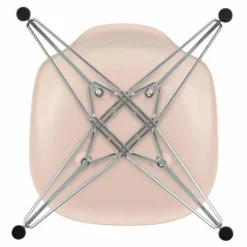 Hot Vitra Chaise DSR Plastic - piètement Chromé - Charles & Ray Eames | Rose tendre