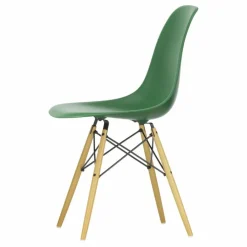 Clearance Vitra Chaise DSW plastic - piètement érable - Charles & Ray Eames | Vert émeraude