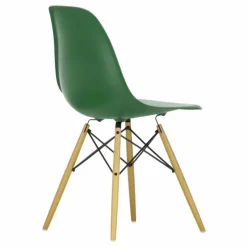 Clearance Vitra Chaise DSW plastic - piètement érable - Charles & Ray Eames | Vert émeraude