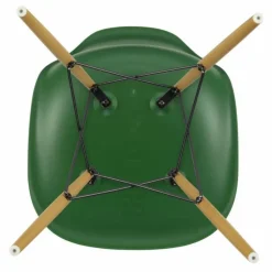 Clearance Vitra Chaise DSW plastic - piètement érable - Charles & Ray Eames | Vert émeraude