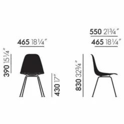 Vitra Chaise DSX Plastic - piètement Chromé - Charles & Ray Eames |
