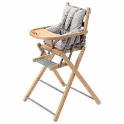 Outlet Combelle Chaise haute extra-pliante Sarah | Bleu gris