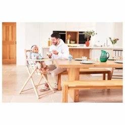 Outlet Combelle Chaise haute extra-pliante Sarah | Bleu gris