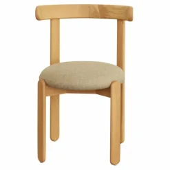 Gabrielle Paris Chaise Lilas en bois, assise en lin | Crème New