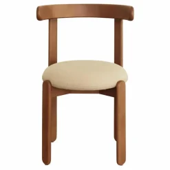 Clearance Gabrielle Paris Chaise Lilas en bois, assise en lin | Blanc cassé