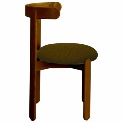 Gabrielle Paris Chaise Lilas en bois finition Teck, assise en bouclette |