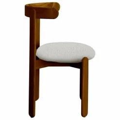Gabrielle Paris Chaise Lilas en bois finition Teck, assise en bouclette | Crème Sale
