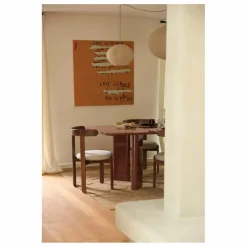 Gabrielle Paris Chaises, Tabourets, Bancs|Chaise Lilas en bois finition Teck, assise en lin |