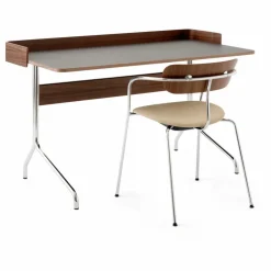 & Tradition Chaises, Tabourets, Bancs|Chaise Pavilion AV4 avec accoudoirs, piètement chromé |