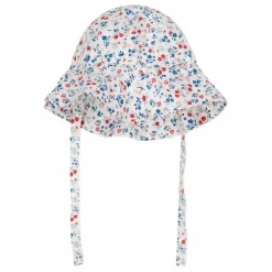 Sale Petit Bateau Chapeau Fleurs Popeline Coton Bio | Ecru